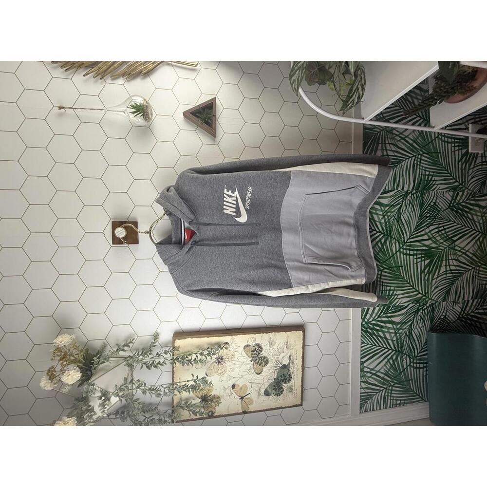 Nike Men's Gray Archive Carbon Heather Pullover Hooded Sweatshirt - Size - Large